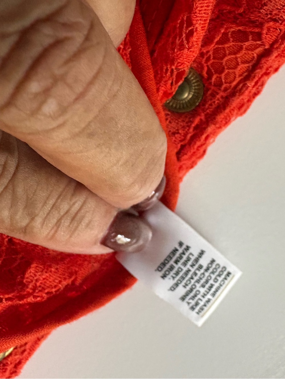 Lace Button-Front Jacket - Orange - Picture 4 of 4